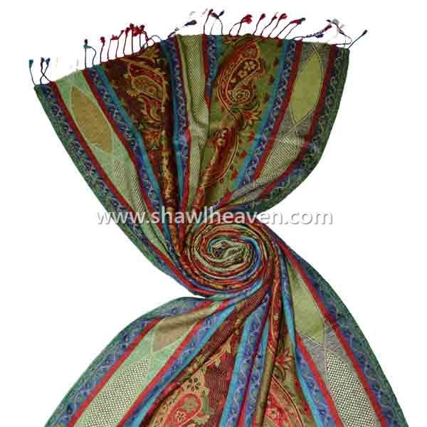 Multi pattern striped shawl, designer hijab shawl